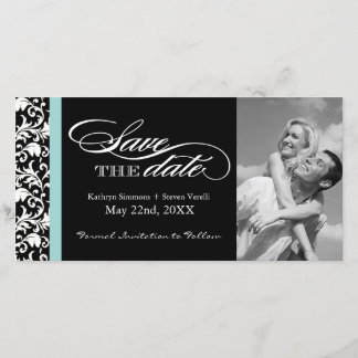 Black and White Damask Save The Date