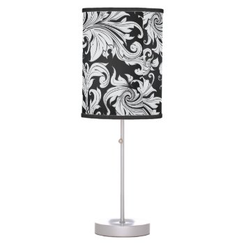 Black And White Damask Table Lamp by angelworks at Zazzle