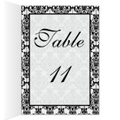 Black and White Damask Table Number Card (Inside (Right))
