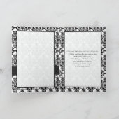 Black and White Damask Thank You Card (Inside)