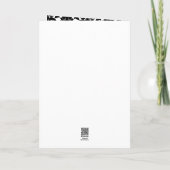 Black and White Damask Thank You Card (Back)