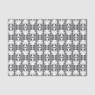 Black and White Damask Tissue Paper