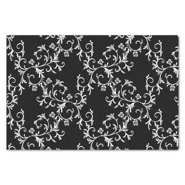 Black and White Damask Tissue Paper Zazzle