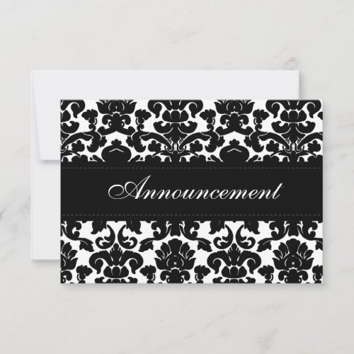 Black and White Damask Wedding Cancellation Card