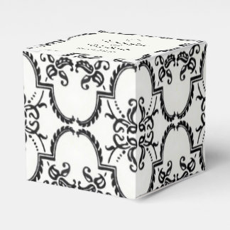 Black and White Damask Wedding Favor Box