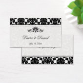 Black and White Damask Wedding Favor Tag (Desk)