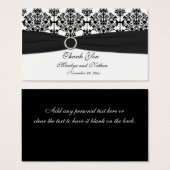 Black and White Damask Wedding Favor Tag (Front & Back)