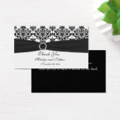 Black and White Damask Wedding Favor Tag (Desk)