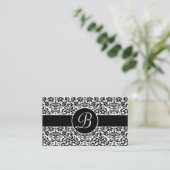 Black and White Damask Wedding Gift Registry Cards (Standing Front)