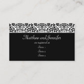 Black and White Damask Wedding Gift Registry Cards (Back)