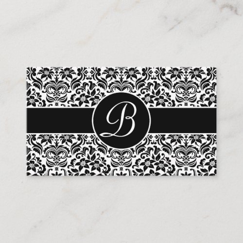 Black and White Damask Wedding Gift Registry Cards