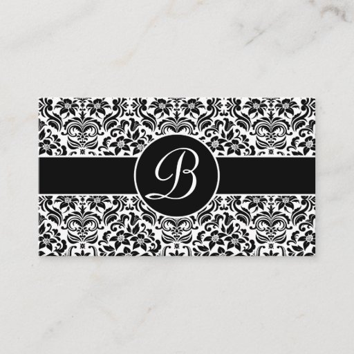 Customizable Black and White Damask Wedding Gift Registry Cards Business Card Templates
