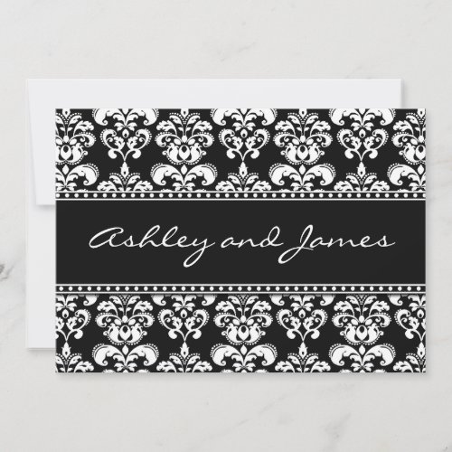 Black and White Damask Wedding Invitations