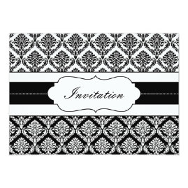 Elegant Black and White 

Damask Wedding Invitations 