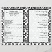 Black and White Damask Wedding Program (Back)