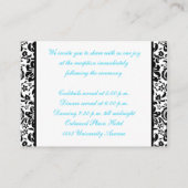 Black and White Damask with Blue Enclosure Card (Back)