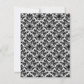Black and White Damask with Chandelier Reply Card (Back)