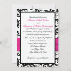 Black and White Damask with Fuchsia Faux Ribbon