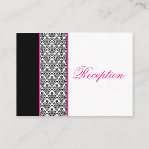 Black and White Damask with Pink Enclosure Card