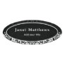 Black and White Damask with White Trim Design Name Tag