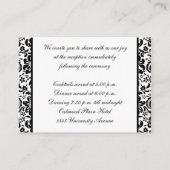 Black and White Damask with Yellow Enclosure Card (Back)