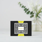 Black and White Damask with Yellow Enclosure Card (Standing Front)
