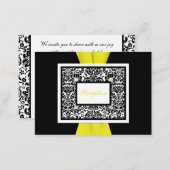 Black and White Damask with Yellow Enclosure Card (Front/Back)