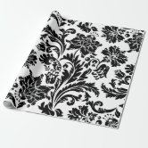 Red rose and white classic print wrapping paper