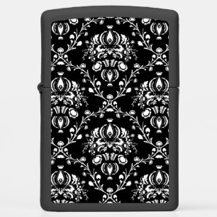 Black and White Damask Zippo Lighter