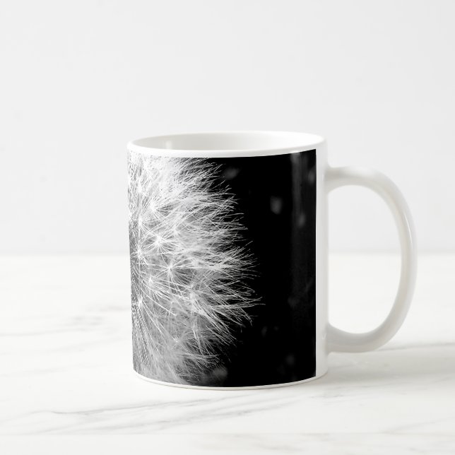 Black and white dandelion coffee mug (Right)