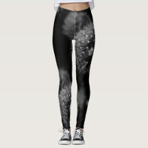 Black and White Dandelion Print Leggings