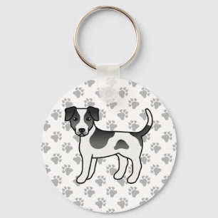 Black And White Danish-Swedish Farmdog Cute Dog Keychain