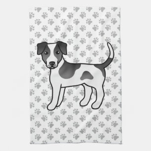 Black And White Danish-Swedish Farmdog Cute Dog Kitchen Towel