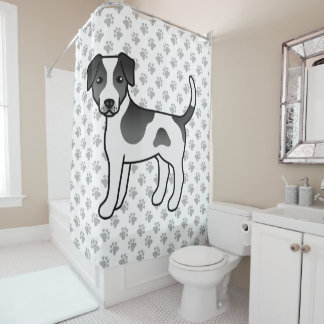 Black And White Danish-Swedish Farmdog Cute Dog Shower Curtain