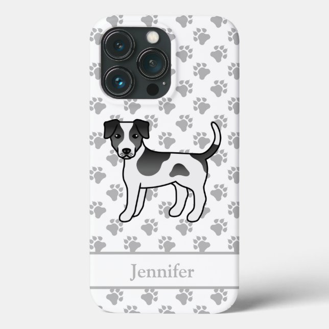 Black And White Danish-Swedish Farmdog & Name Case-Mate iPhone Case (Back)