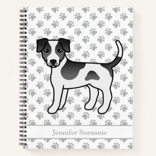 Black And White Danish-Swedish Farmdog & Name Notebook