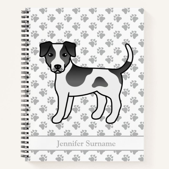 Black And White Danish-Swedish Farmdog & Name Notebook (Front)