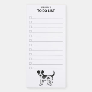 Black And White Danish-Swedish Farmdog To Do List Magnetic Notepad