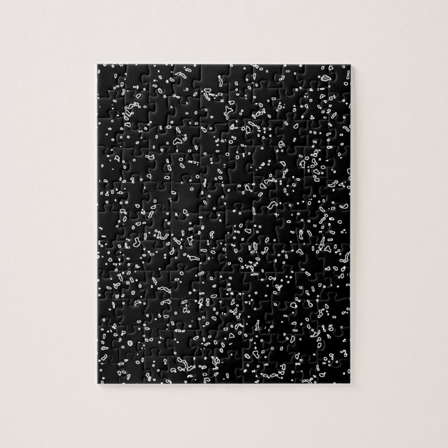 Black And White Dark Fractal Art Patterns Modern Jigsaw Puzzle (Vertical)