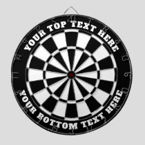 Black and White Dartboard with Custom Text