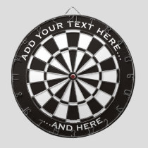 Black and White Dartboard with custom text