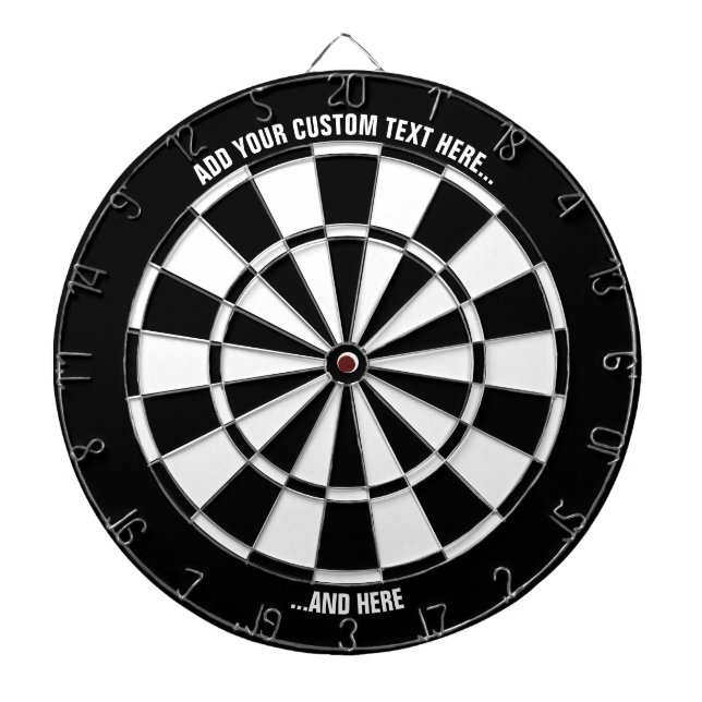 Black and White Dartboard with Custom Text (Front)