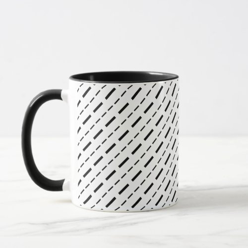 Black And White Dash Lines Mug
