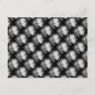 Black and white dazzle check fireworks postcard