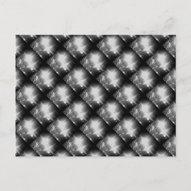 Black and white dazzle check fireworks postcard (Front)