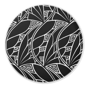 Black And White Deco Design Cabinet Knobs by Whitewaves1 at Zazzle