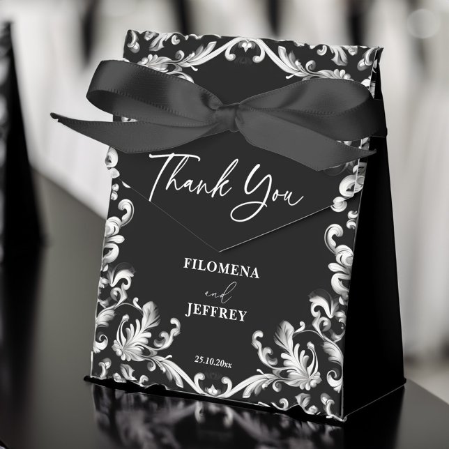 Black and white decor elegant wedding favor boxes (Black and white decor elegant wedding favor box wedding favors personalized favor box classical )