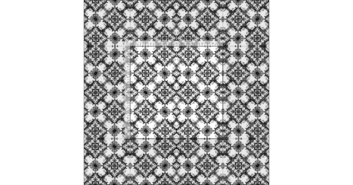Black and White Decorative Damask Pattern Fabric Zazzle