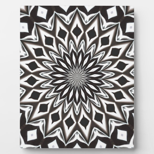 Black And White Decorative Mandala Plaque (Front)