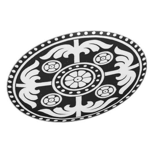 BLACK AND WHITE DECORATIVE PLATE DESIGN (Left Side)